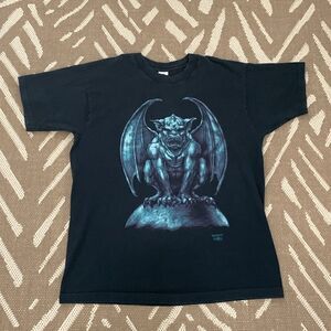 Fashion Victim Single Stitch Gargoyle Vintage 90’s 1995 Black T-shirt Gothic XL